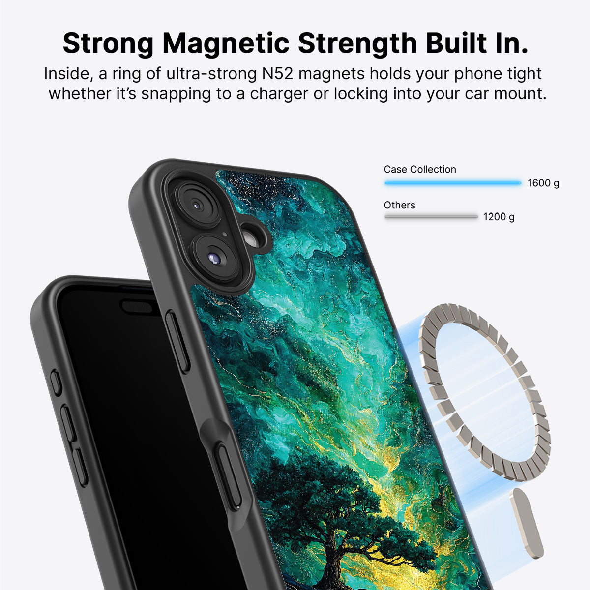 iPhone 16 Plus MagSafe case – Emerald Storm design