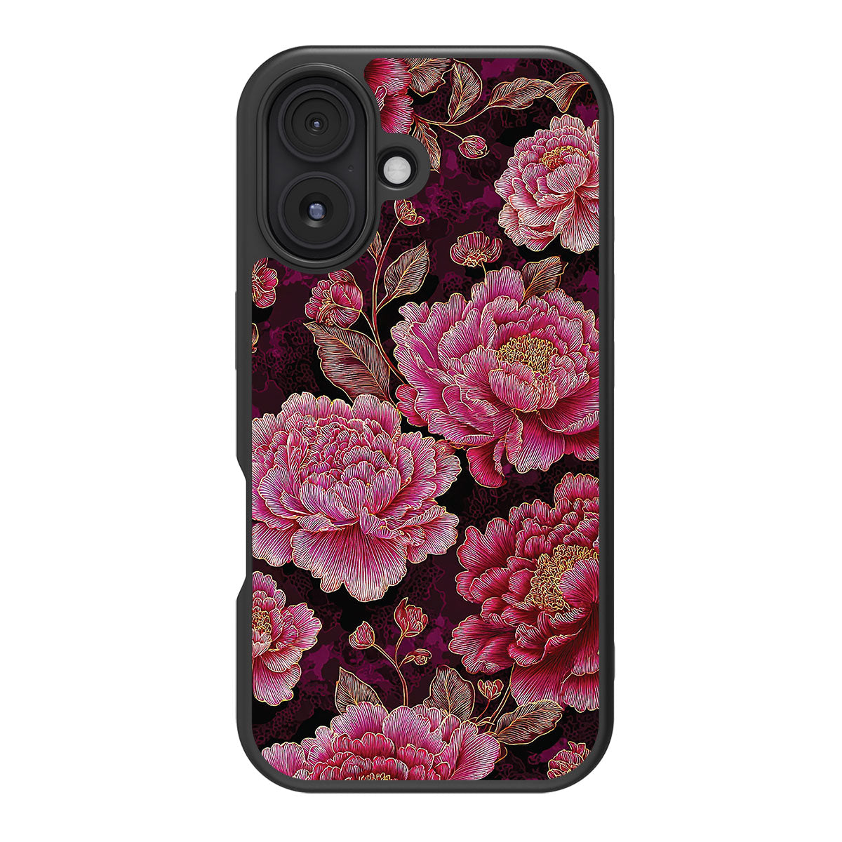 Floral Opulence design back view – iPhone 16 Plus case