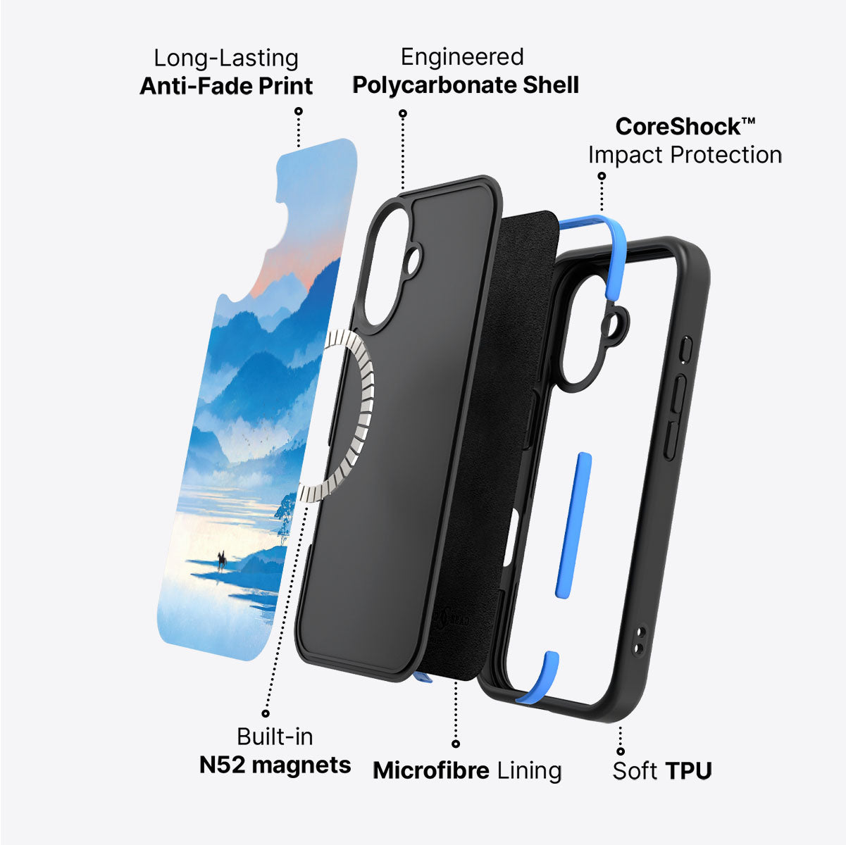 iPhone 16 Plus case construction – Globe Trotter phone case