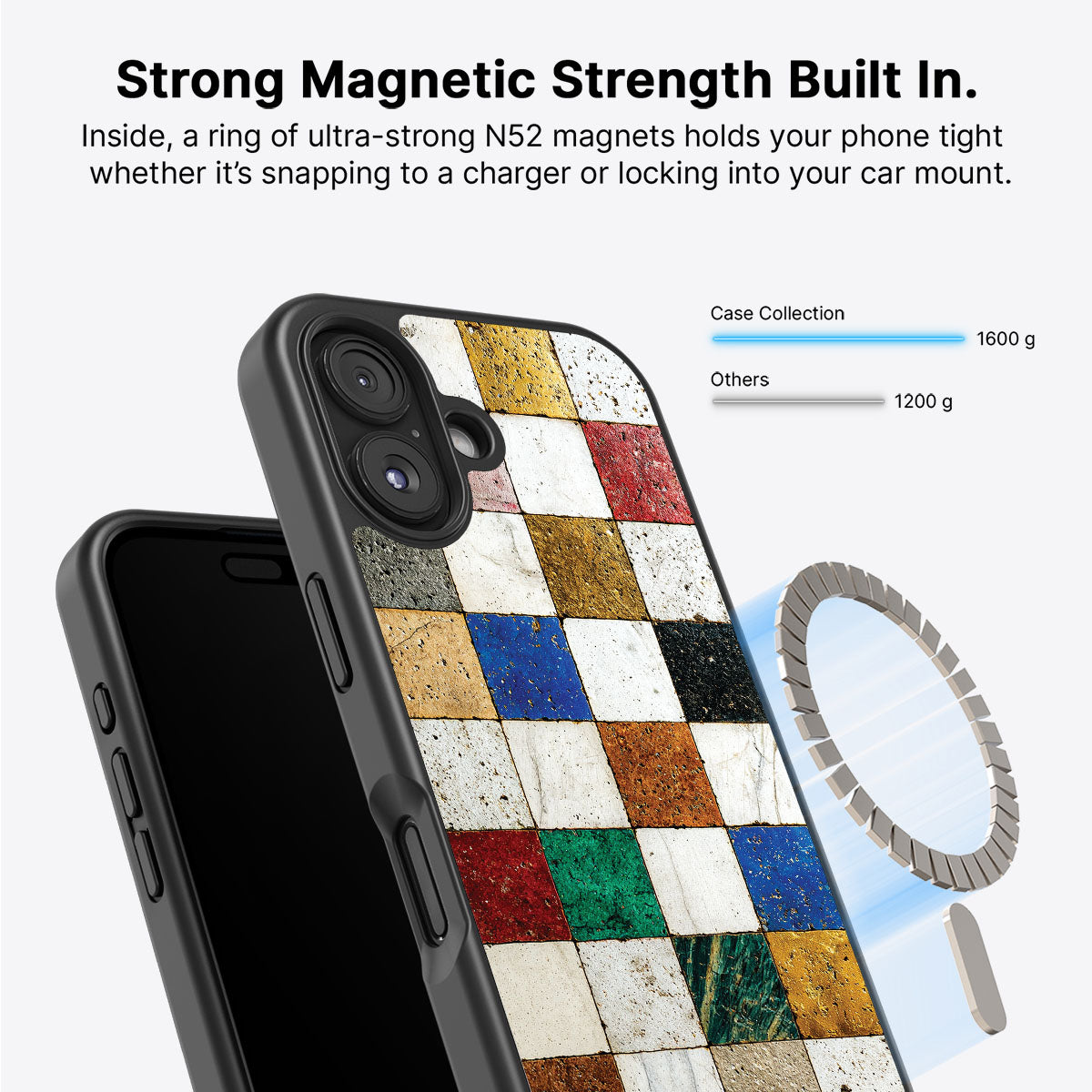 iPhone 16 Plus MagSafe case – Heritage Mosaic design