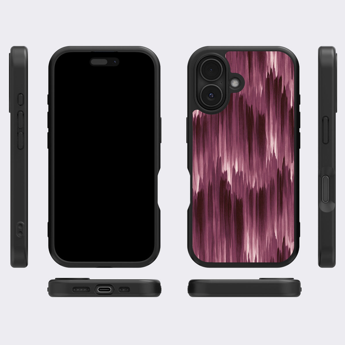 Ikat Haze iPhone 16 Plus case cover – multi-angle view