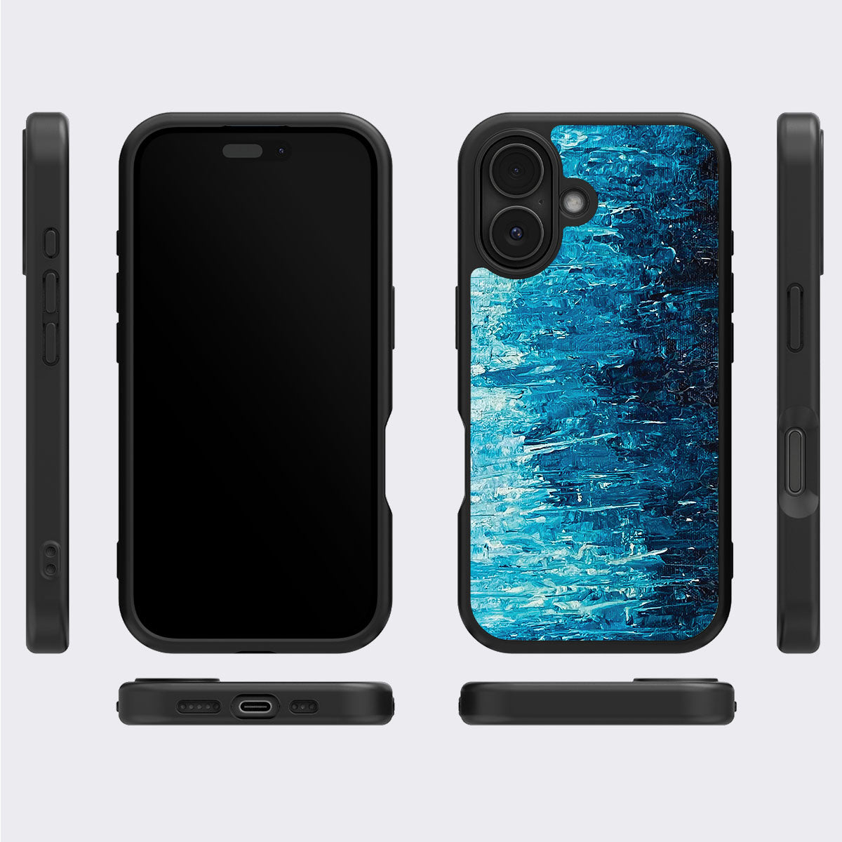 Indigo Impasto - iPhone 16 Plus Case #case type_core (magsafe), #case type_core (non magsafe)