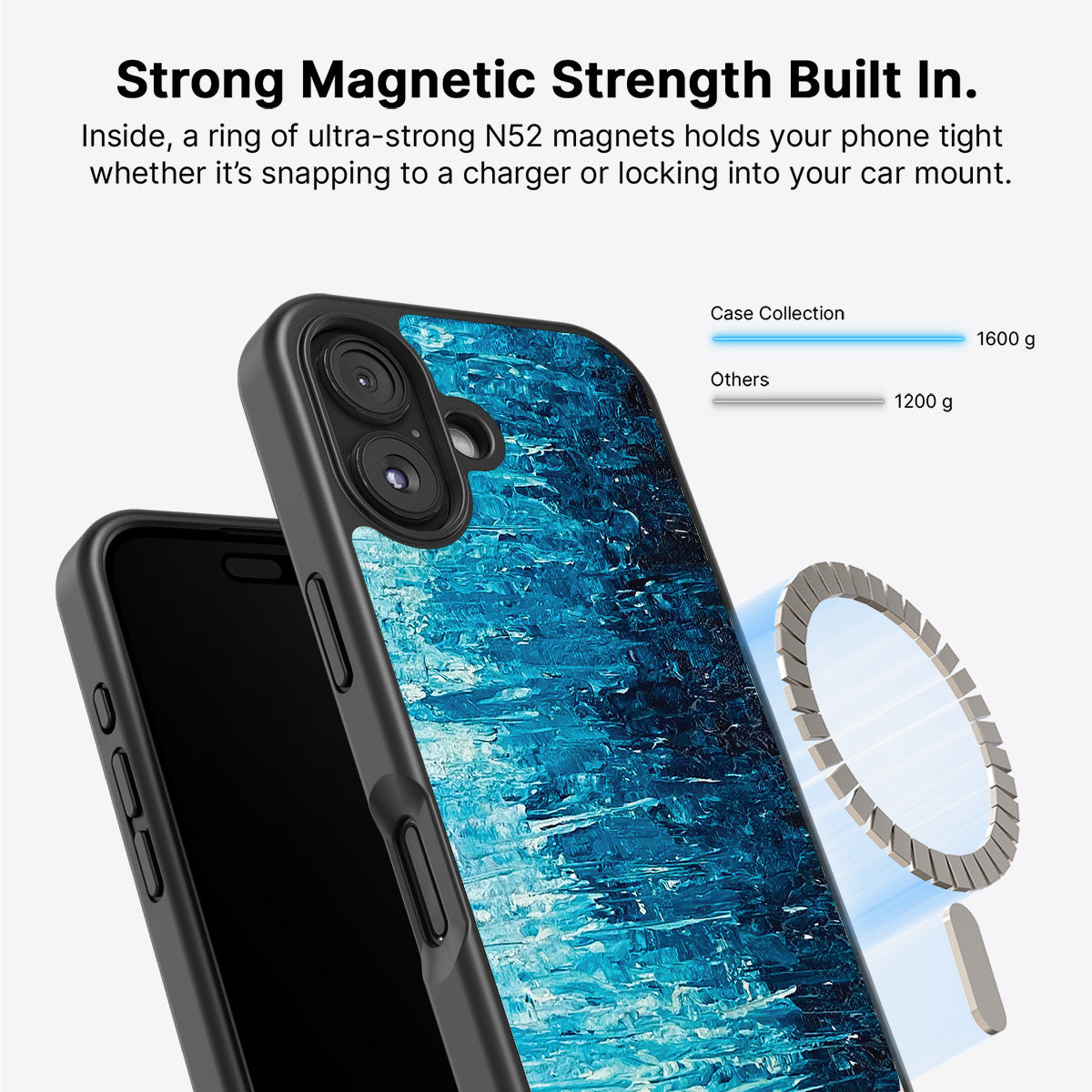 Indigo Impasto - iPhone 16 Plus Case #case type_core (magsafe)