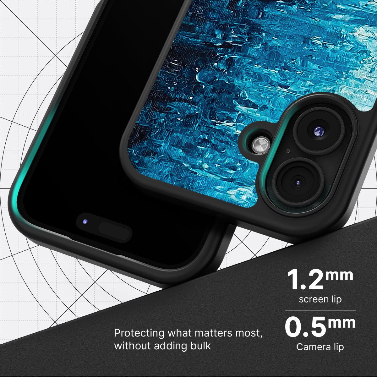 Indigo Impasto - iPhone 16 Plus Case #case type_core (magsafe), #case type_core (non magsafe)
