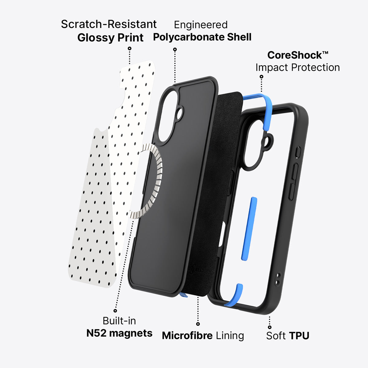 iPhone 16 Plus case construction – Ivory Sprinkle phone case