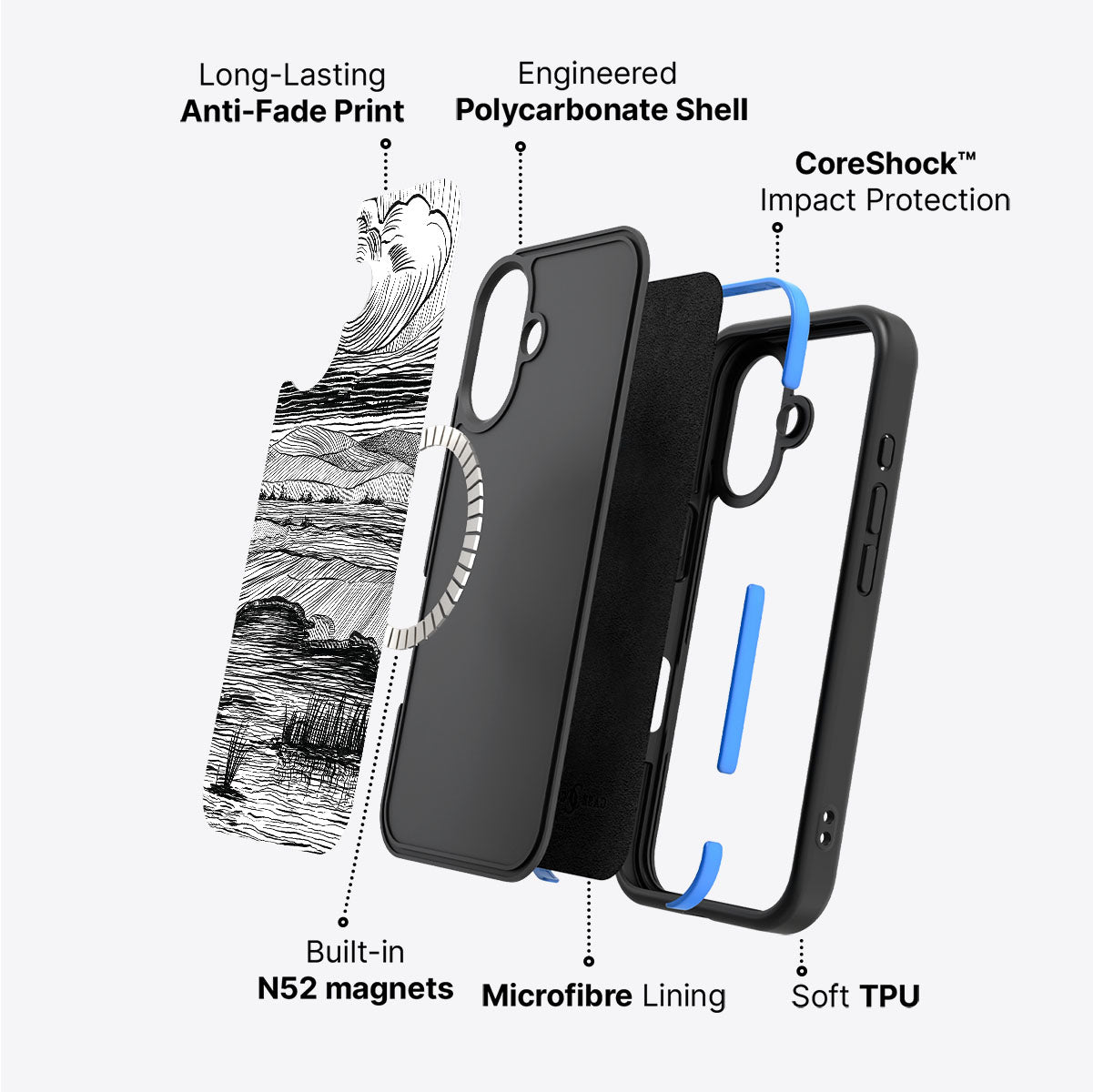 Linear Landscape - iPhone 16 Plus Case #case type_core (magsafe)