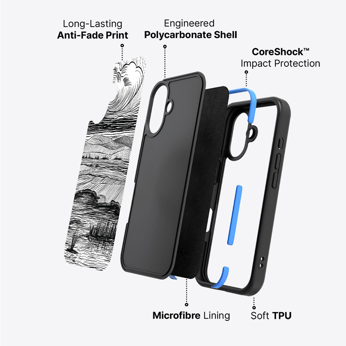 Linear Landscape - iPhone 16 Plus Case #case type_core (non magsafe)