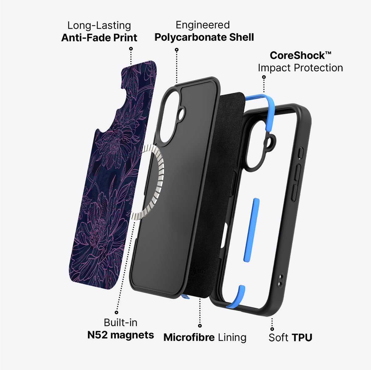 Luminous Blooms - iPhone 16 Plus Case #case type_core (magsafe)