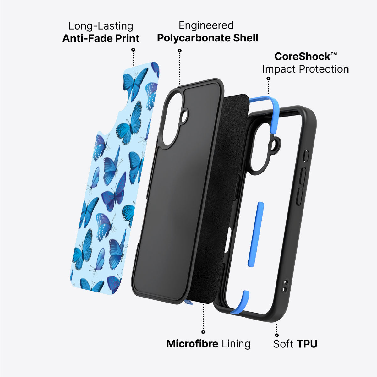Magic Butterflies - iPhone 16 Plus Case #case type_core (non magsafe)