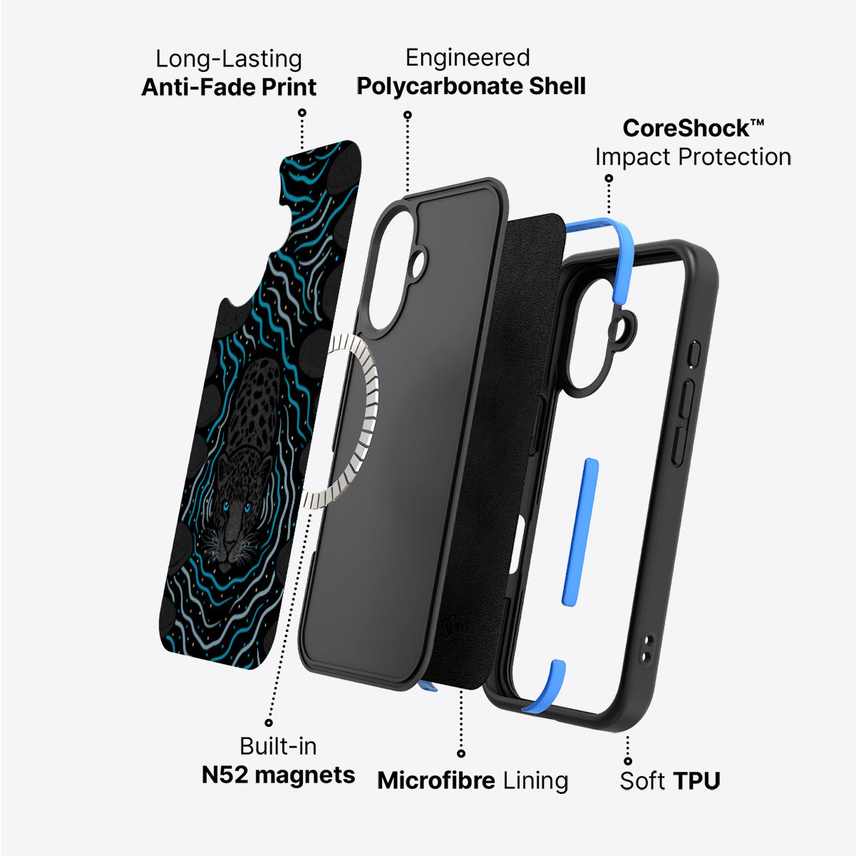 Midnight Panther - iPhone 16 Plus Case #case type_core (magsafe)
