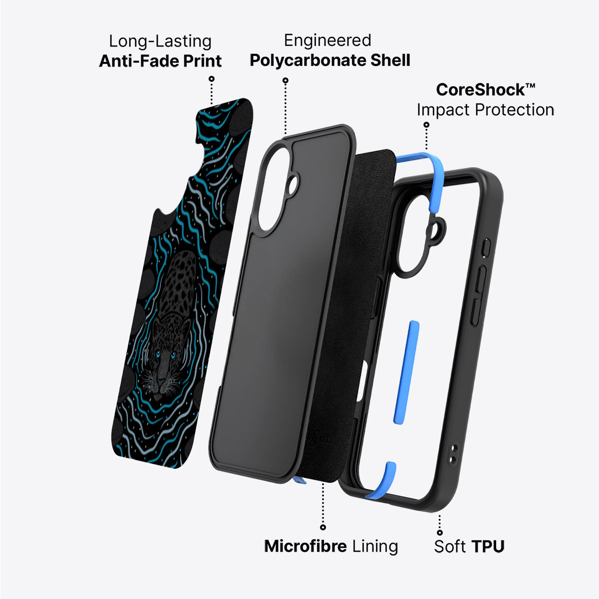 Midnight Panther - iPhone 16 Plus Case #case type_core (non magsafe)