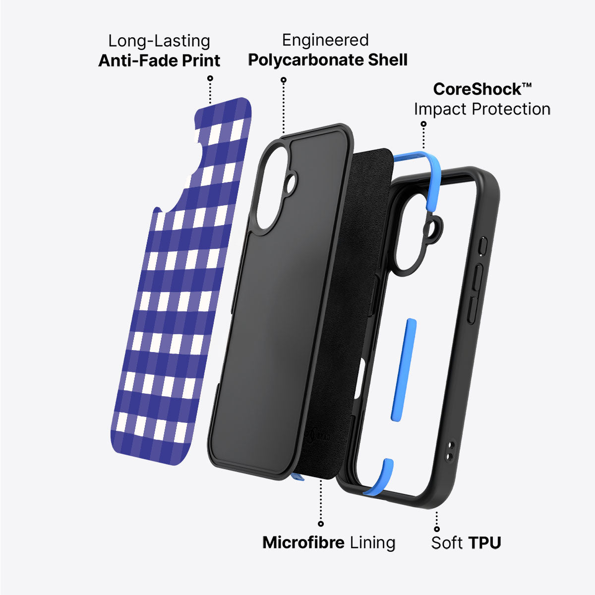 Nautical Grid - iPhone 16 Plus Case