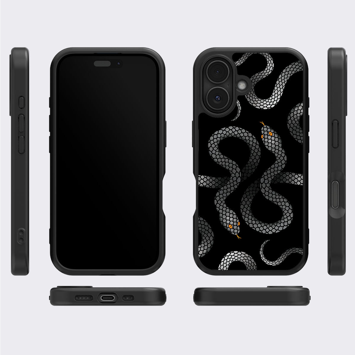 Noir Serpent - iPhone 16 Plus Case #case type_core (magsafe), #case type_core (non magsafe)