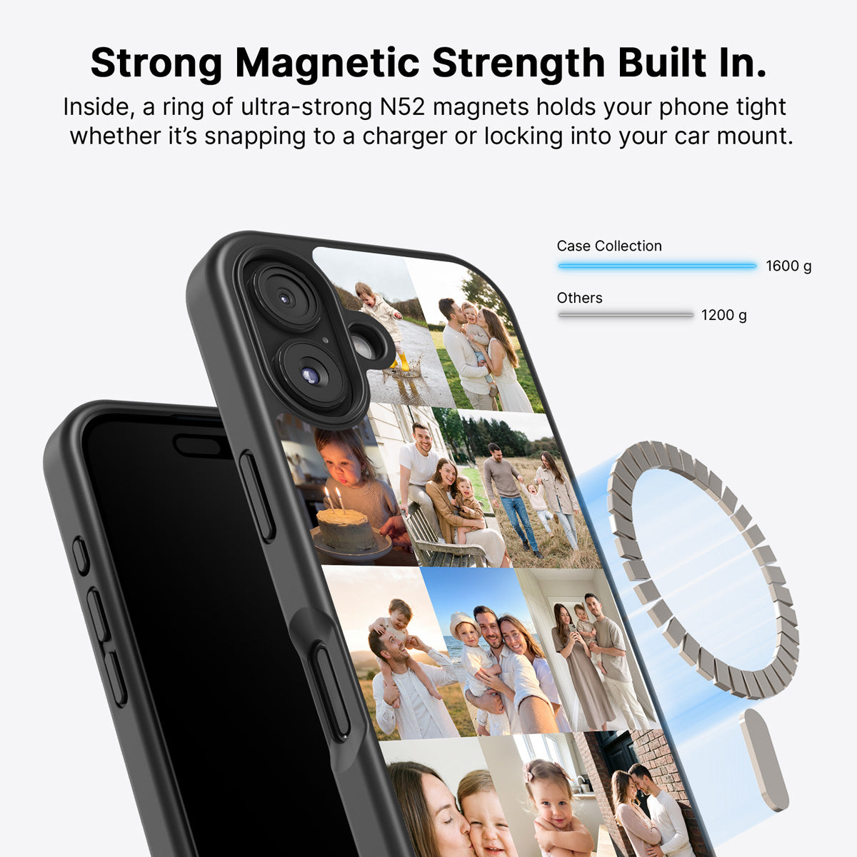 iPhone 16 Plus MagSafe case – personalised photo collage