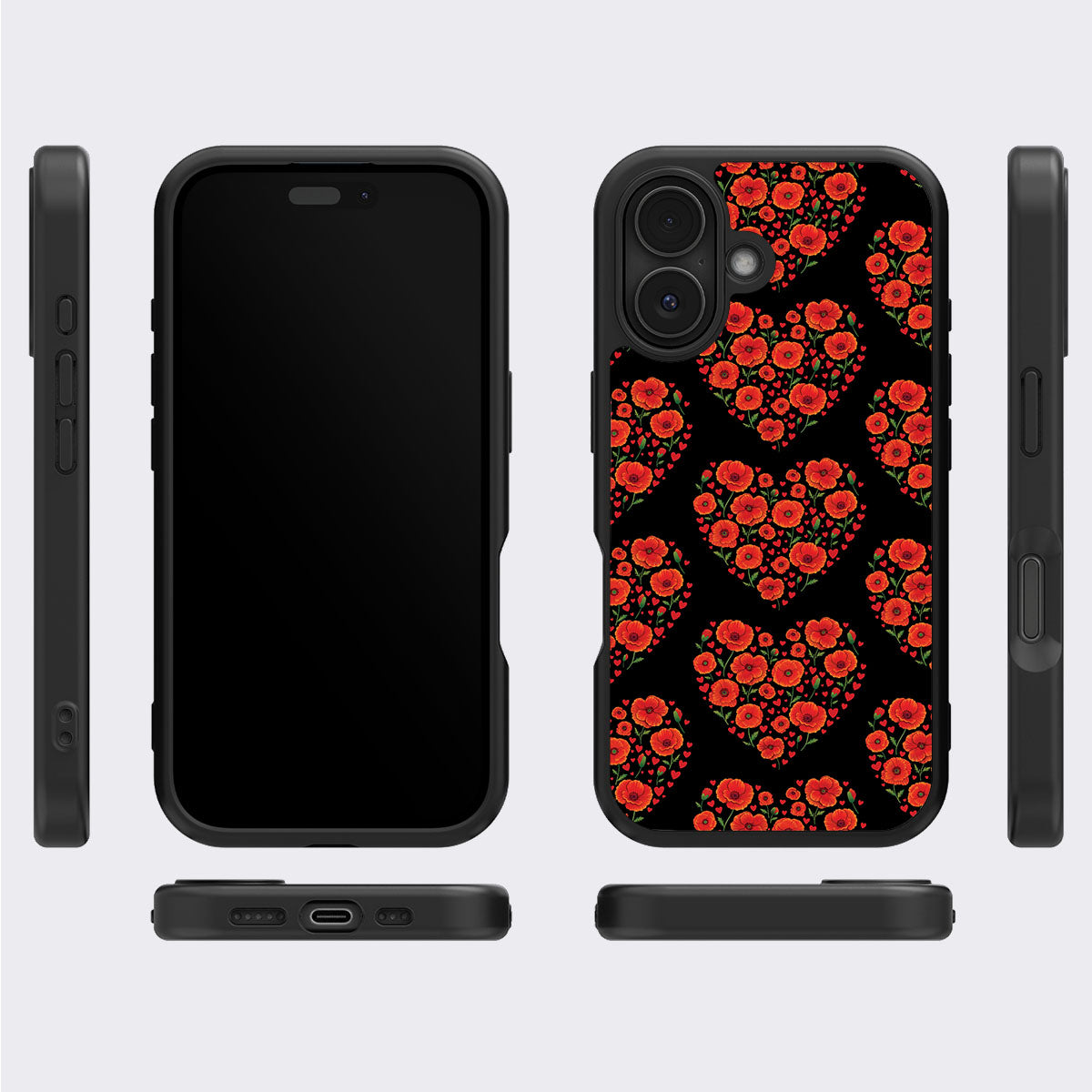 Poppy Heart - iPhone 16 Plus Case #case type_core (magsafe), #case type_core (non magsafe)