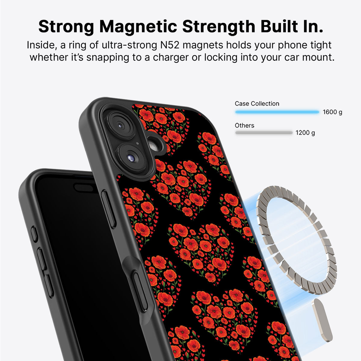 Poppy Heart - iPhone 16 Plus Case #case type_core (magsafe)