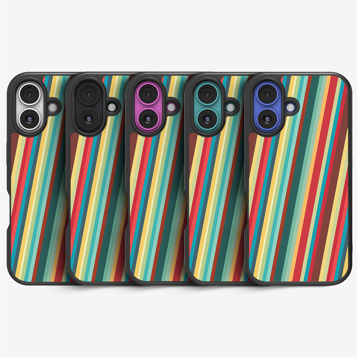 Retro Stripes - iPhone 16 Plus Case #case type_core (magsafe), #case type_core (non magsafe)