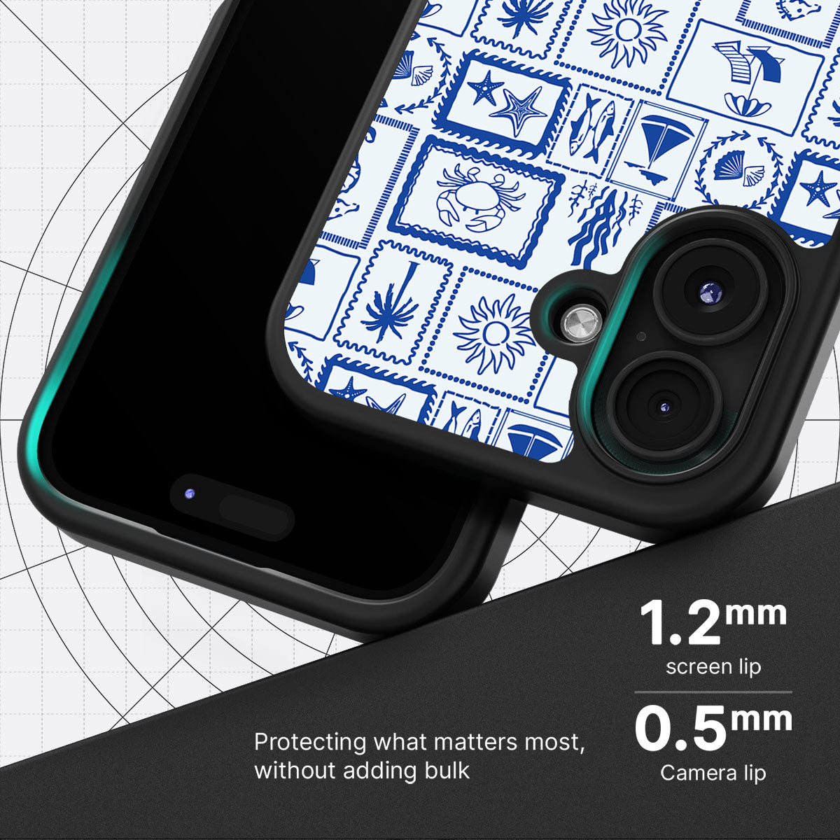 Seaside Sketches - iPhone 16 Plus Case #case type_core (magsafe), #case type_core (non magsafe)