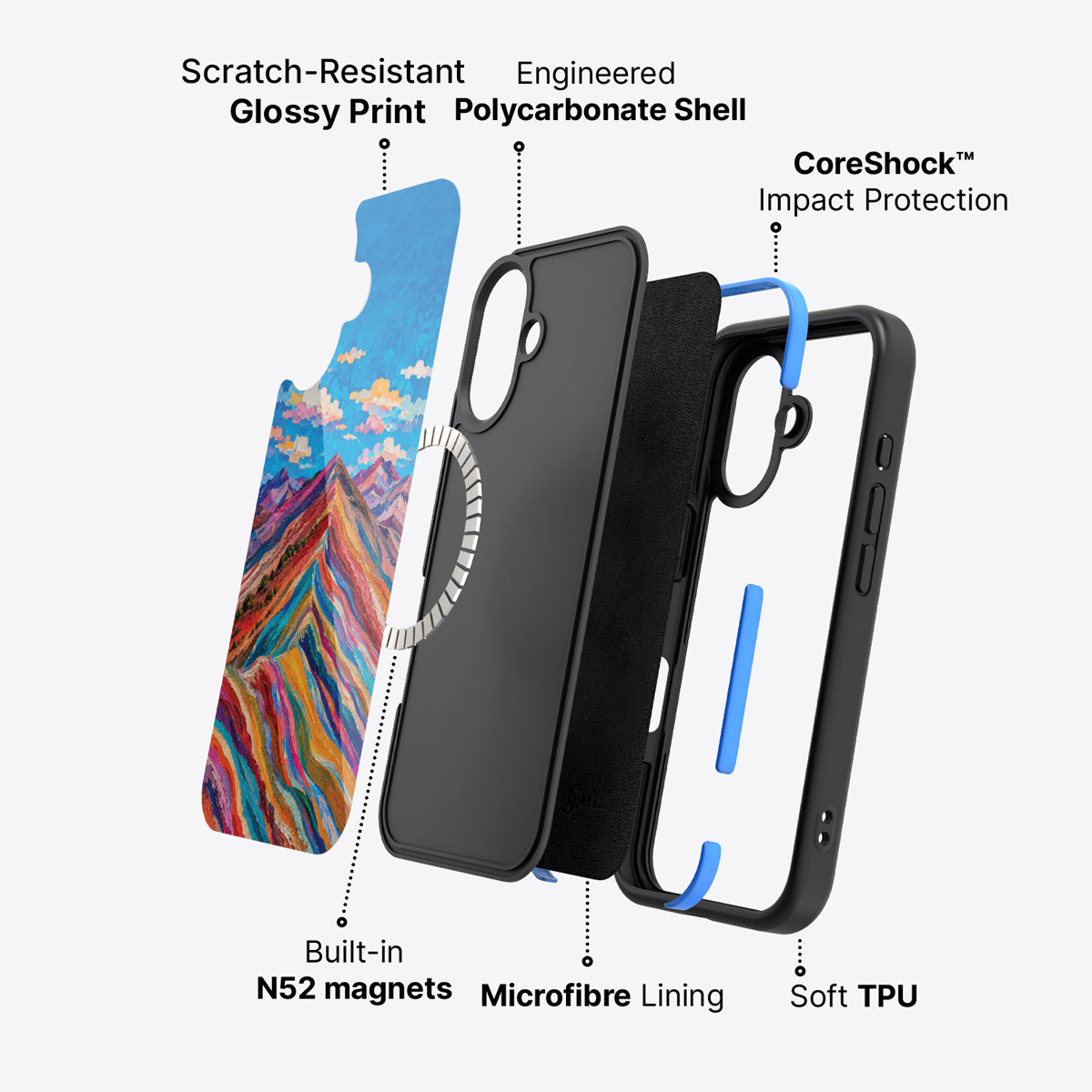 iPhone 16 Plus case construction – Spectrum Ridge phone case
