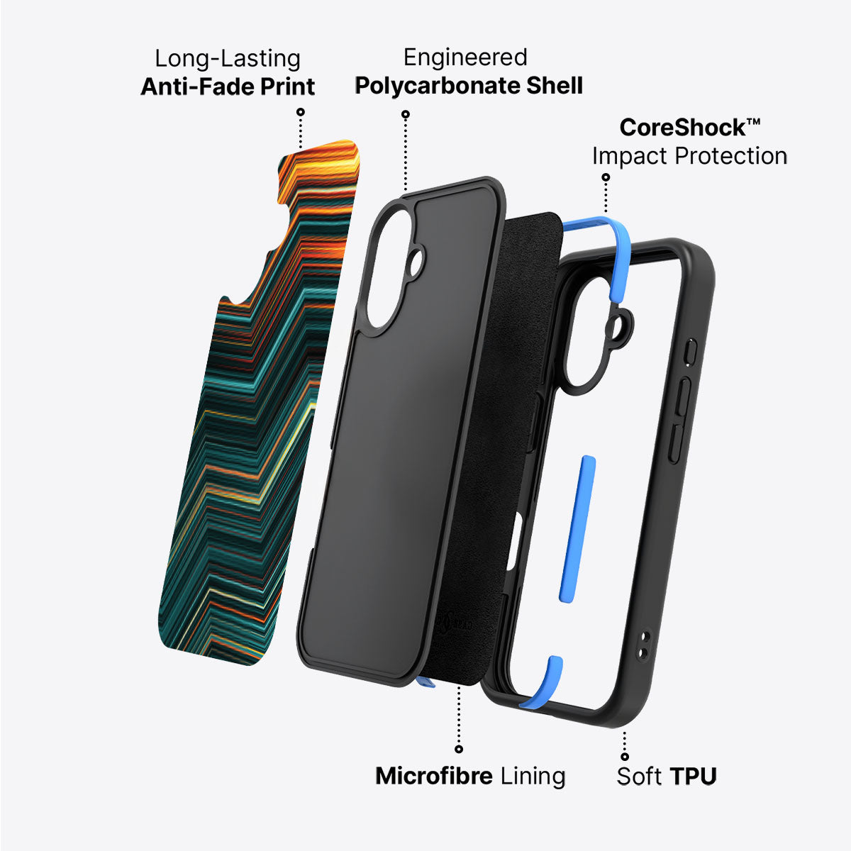 Techno Waves - iPhone 16 Plus Case #case type_core (non magsafe)