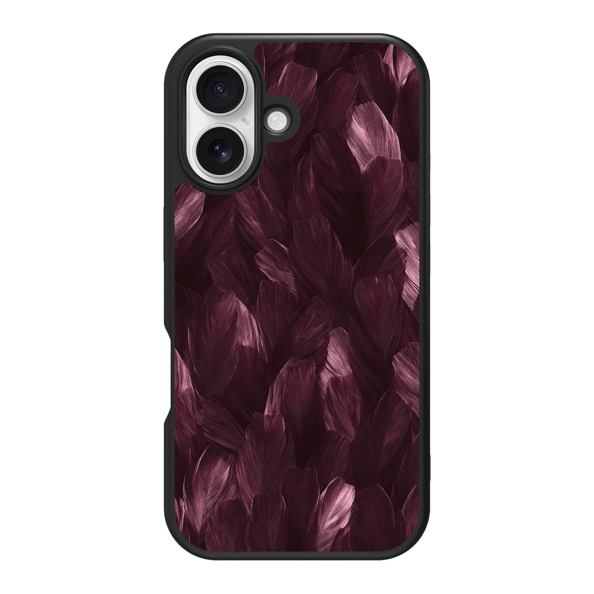 Wine Plumage design back view – iPhone 16 Plus case