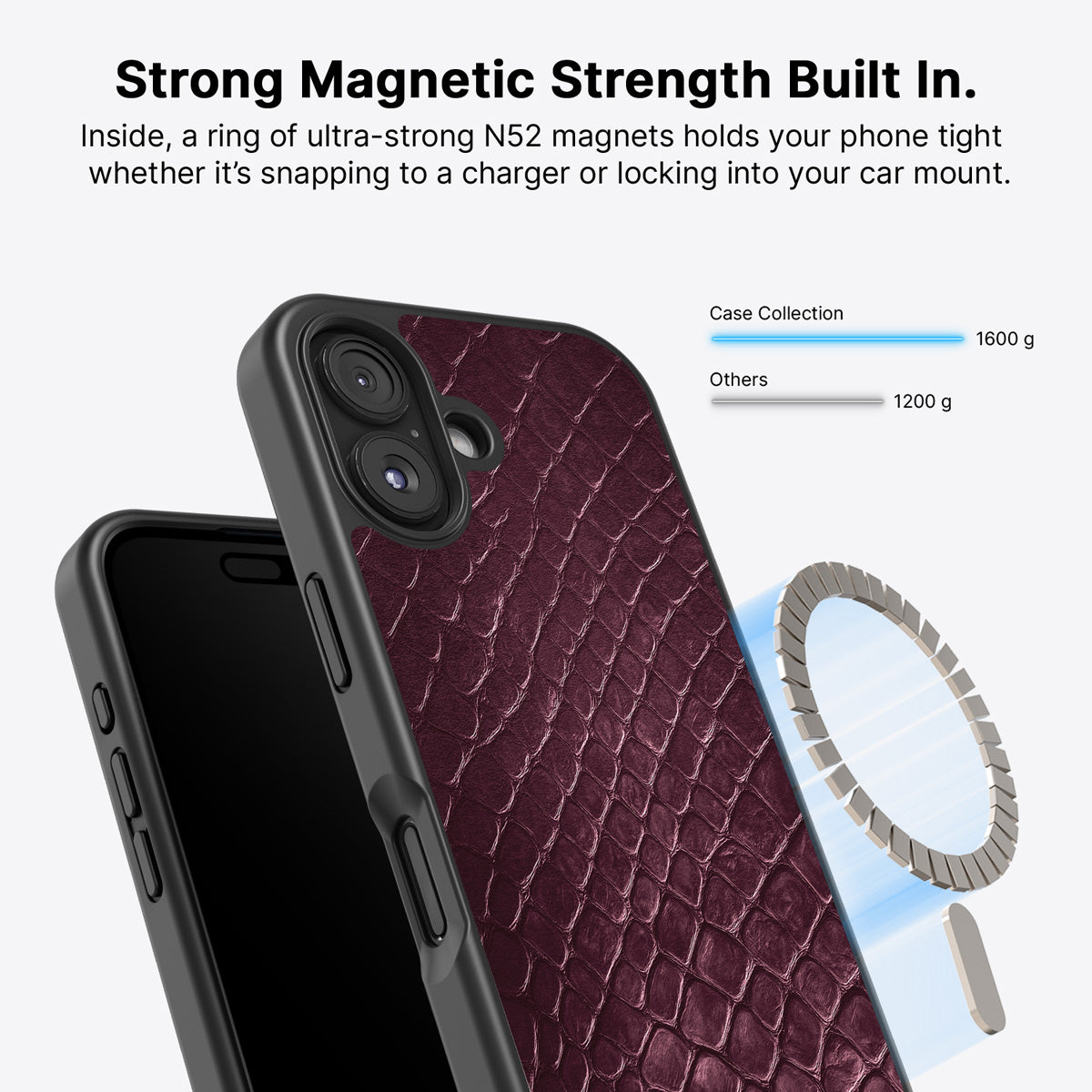 iPhone 16 Plus MagSafe case – Wine Python design