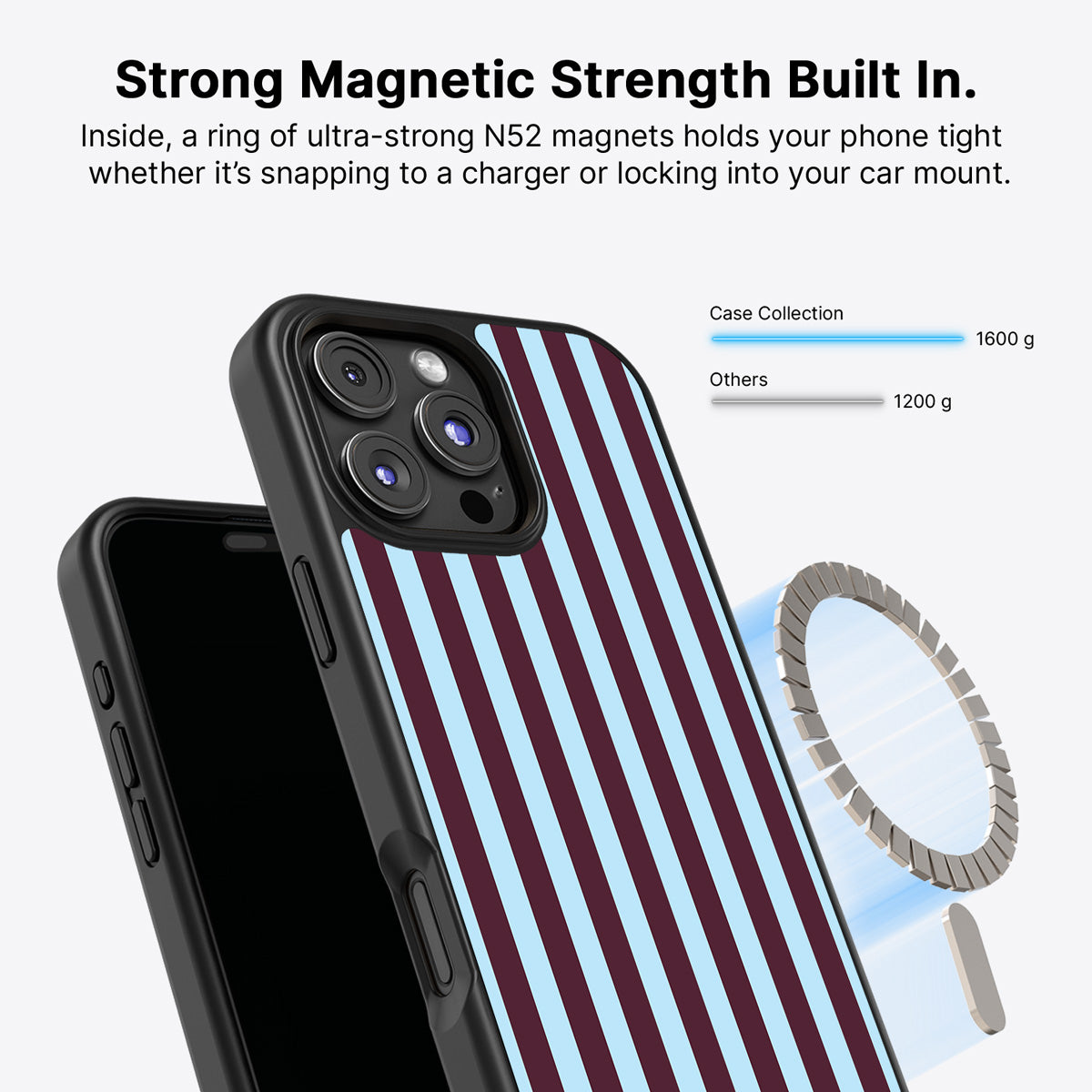 iPhone 16 Pro MagSafe case – Cabernet Column design