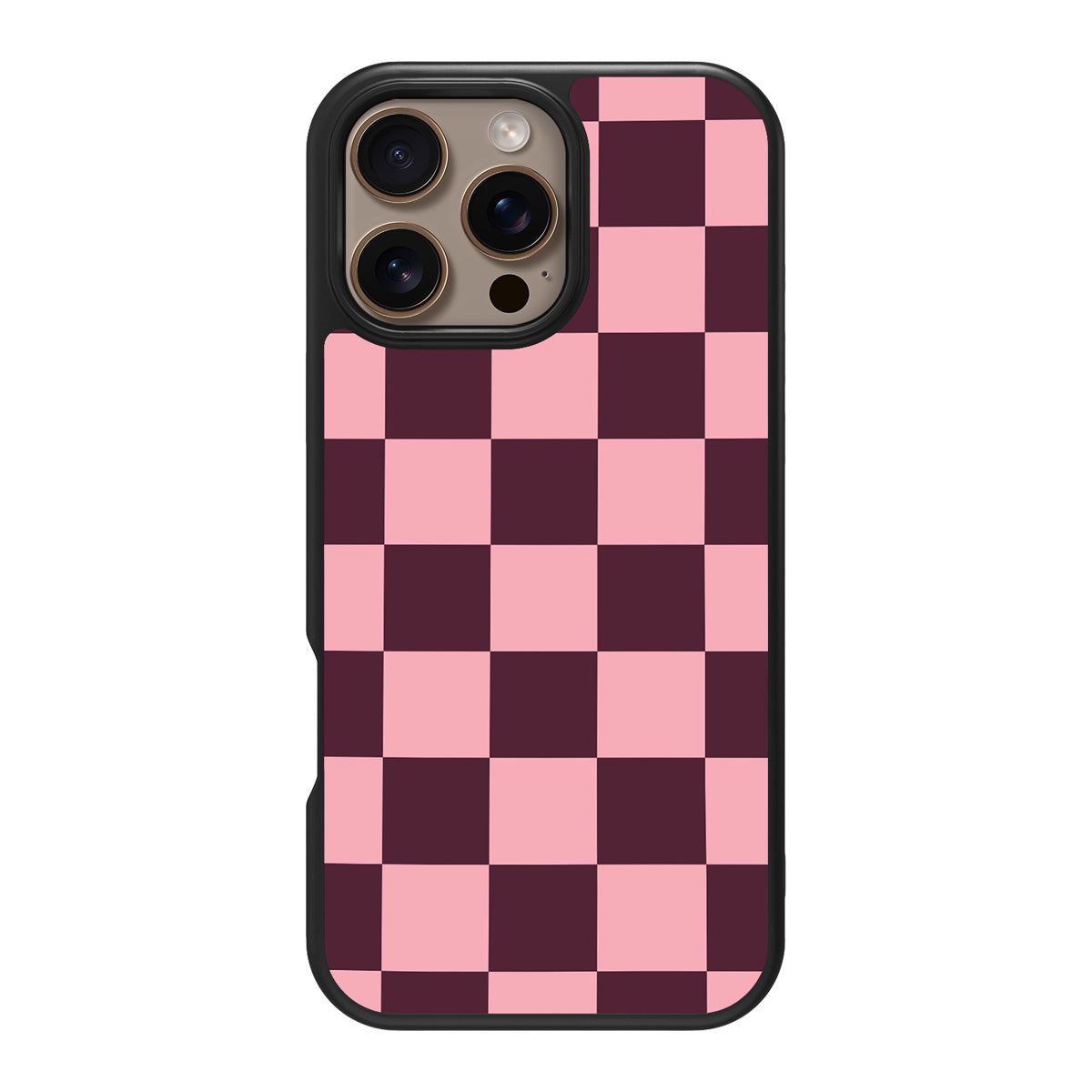 Claret Tile design back view – iPhone 16 Pro case