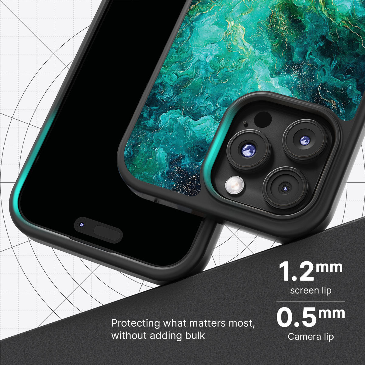 Emerald Storm slim iPhone 16 Pro phone case