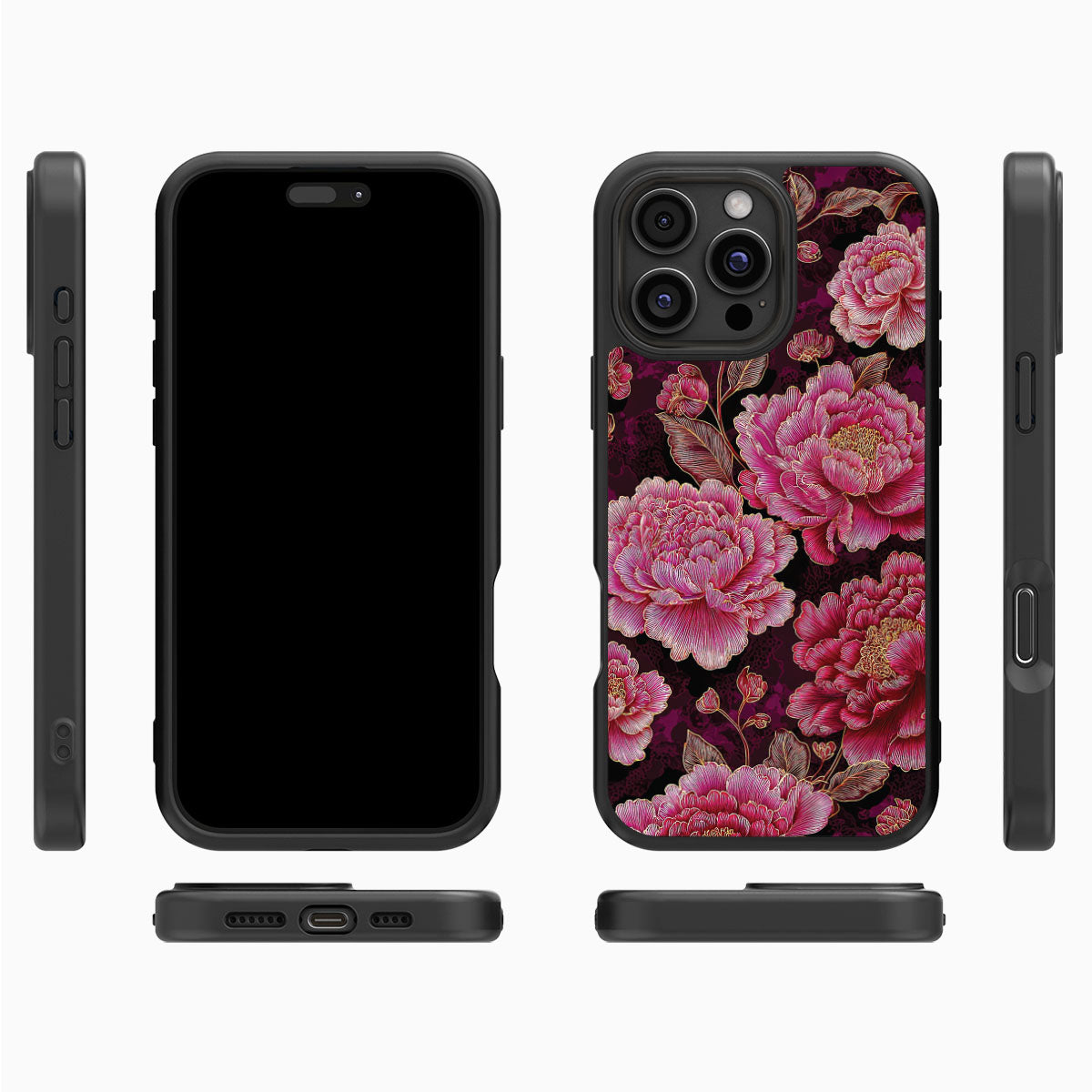 Floral Opulence iPhone 16 Pro case cover – multi-angle view