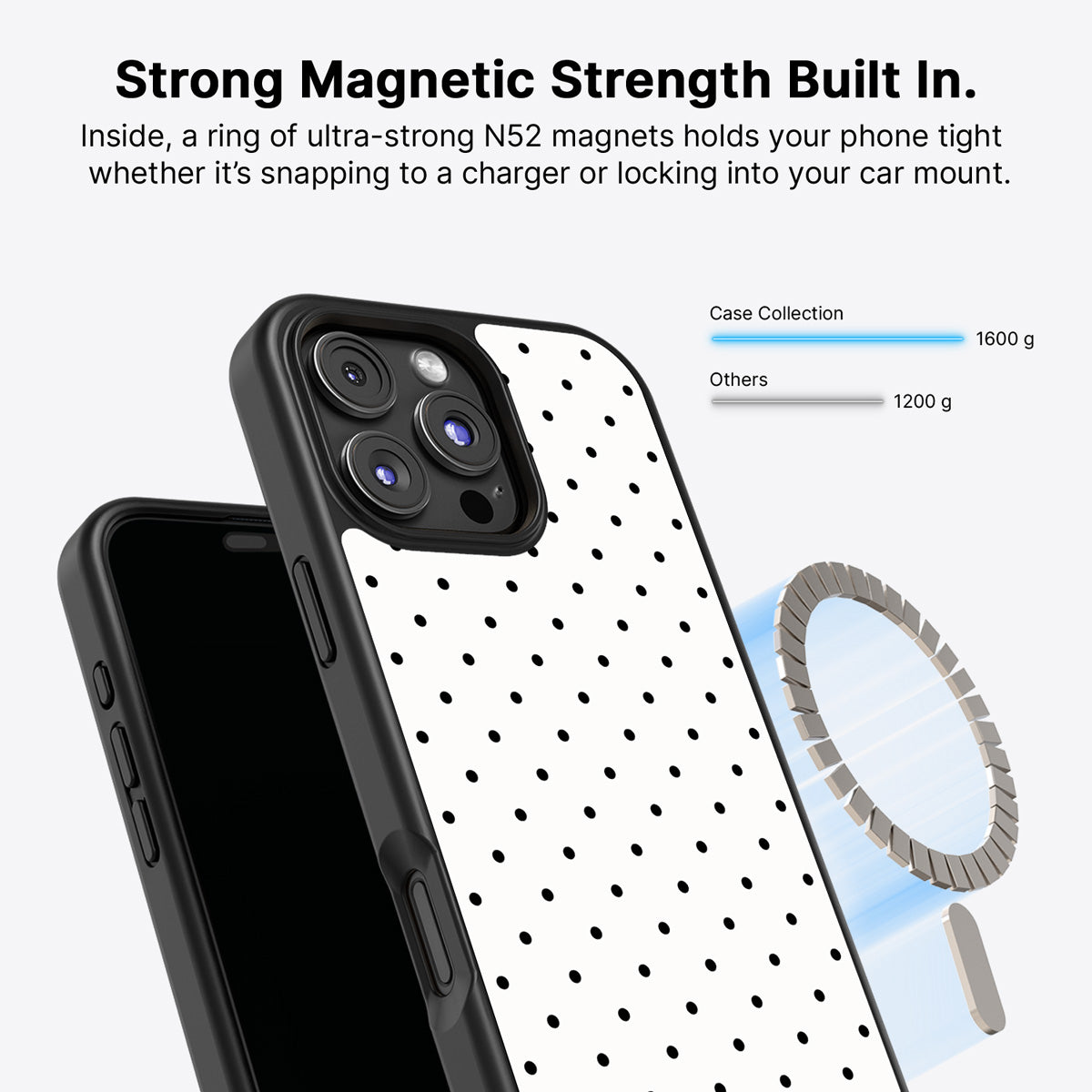 iPhone 16 Pro MagSafe case – Ivory Sprinkle design