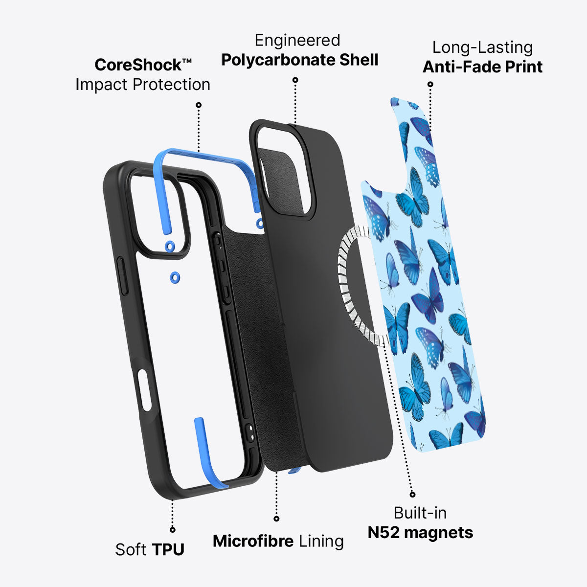 Magic Butterflies - iPhone 16 Pro Case #case type_core (magsafe)