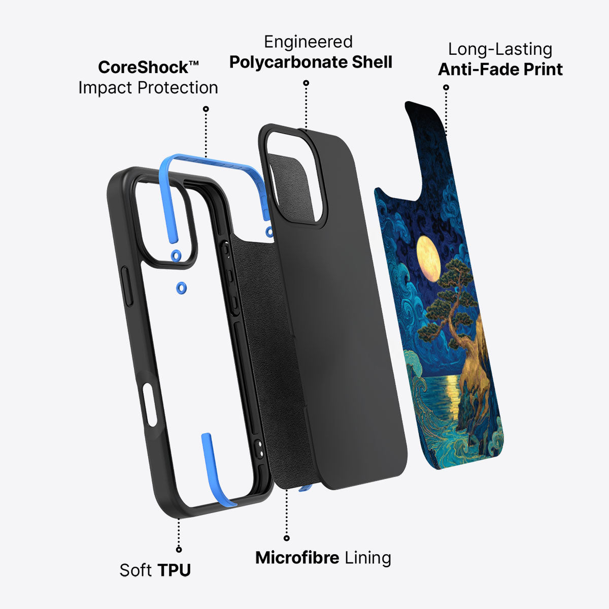 Moonlit Tide - iPhone 16 Pro Case #case type_core (non magsafe)