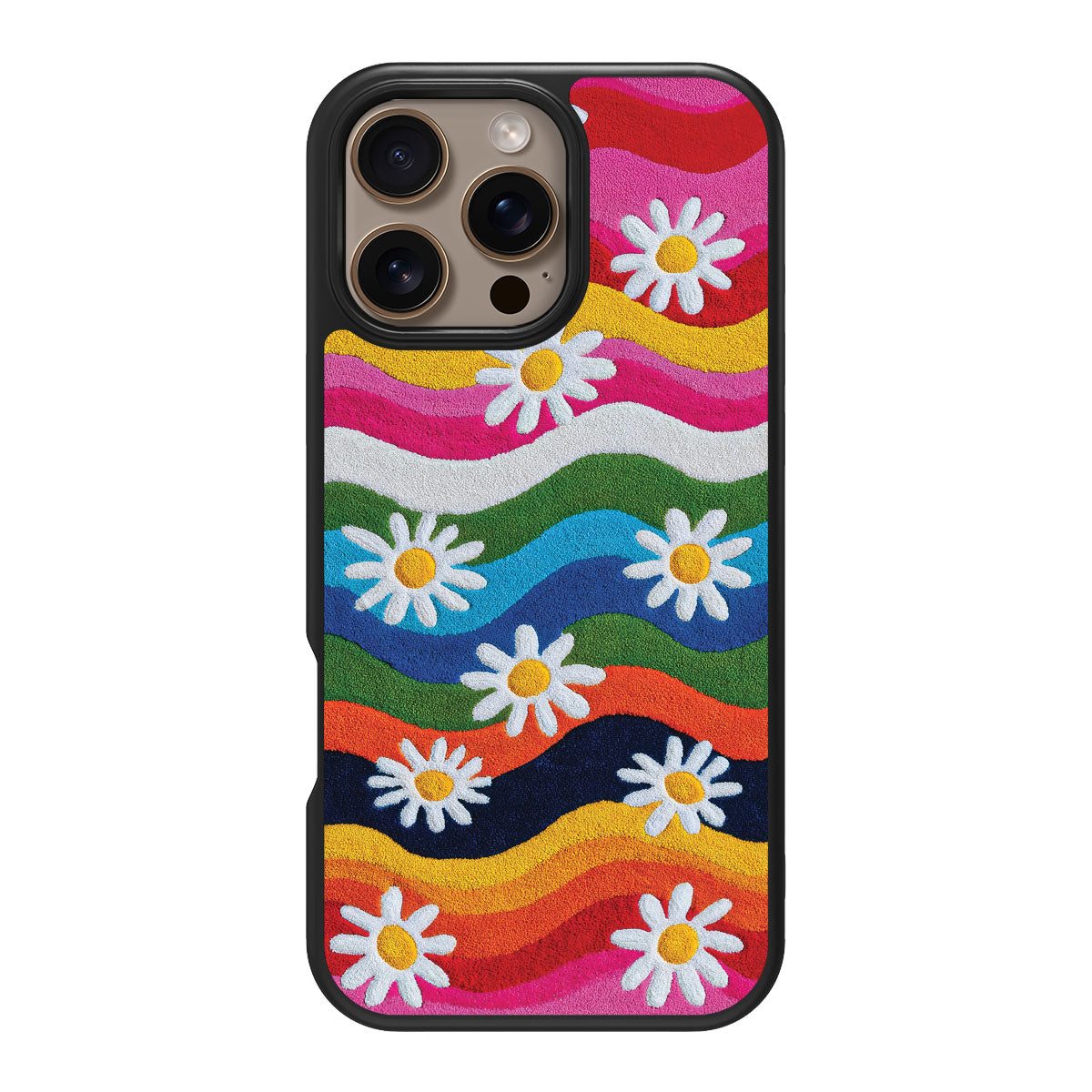 iPhone 16 Pro Case with MagSafe – Rainbow Daisy