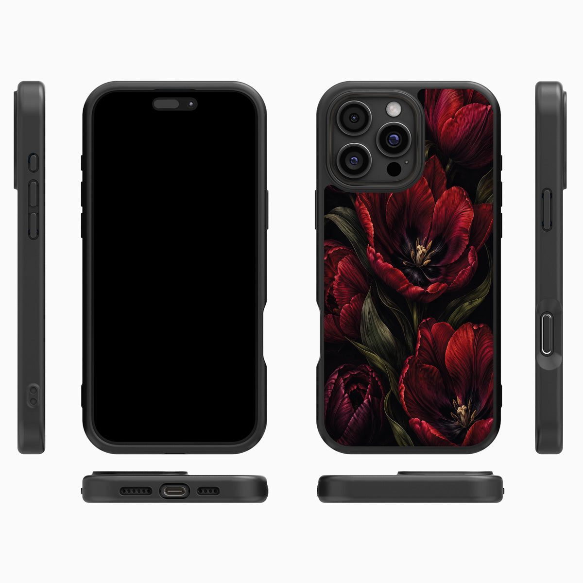 Scarlet Hour iPhone 16 Pro case cover – multi-angle view
