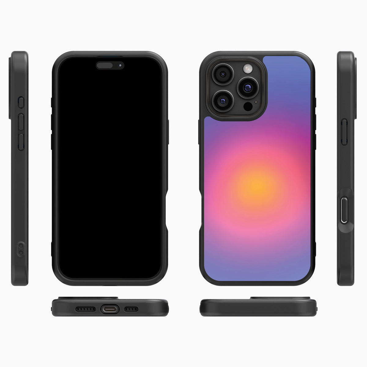 Aura Glow iPhone 16 Pro Max case cover – multi-angle view