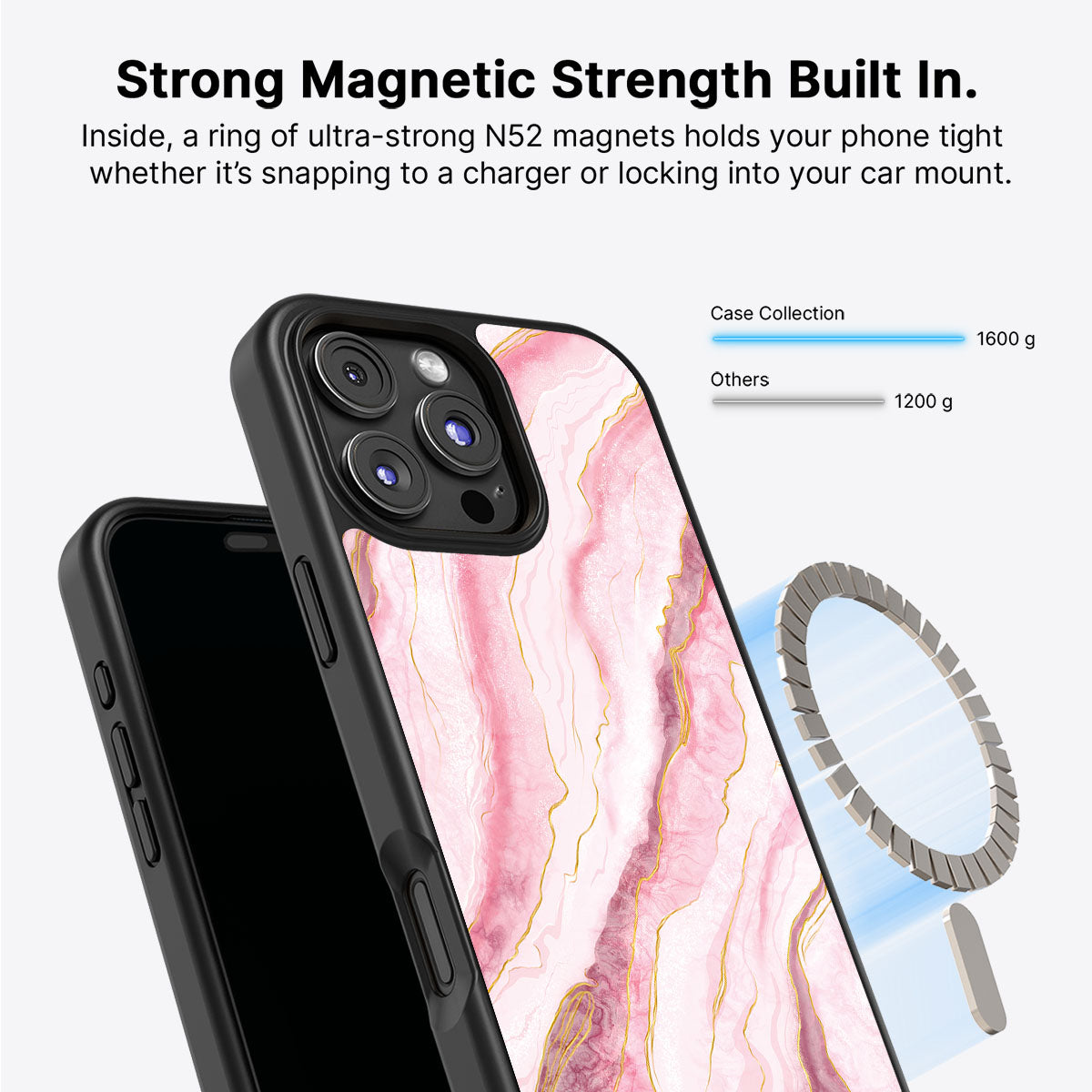 Blushed Marble - iPhone 16 Pro Max Case, #case type_core (magsafe)