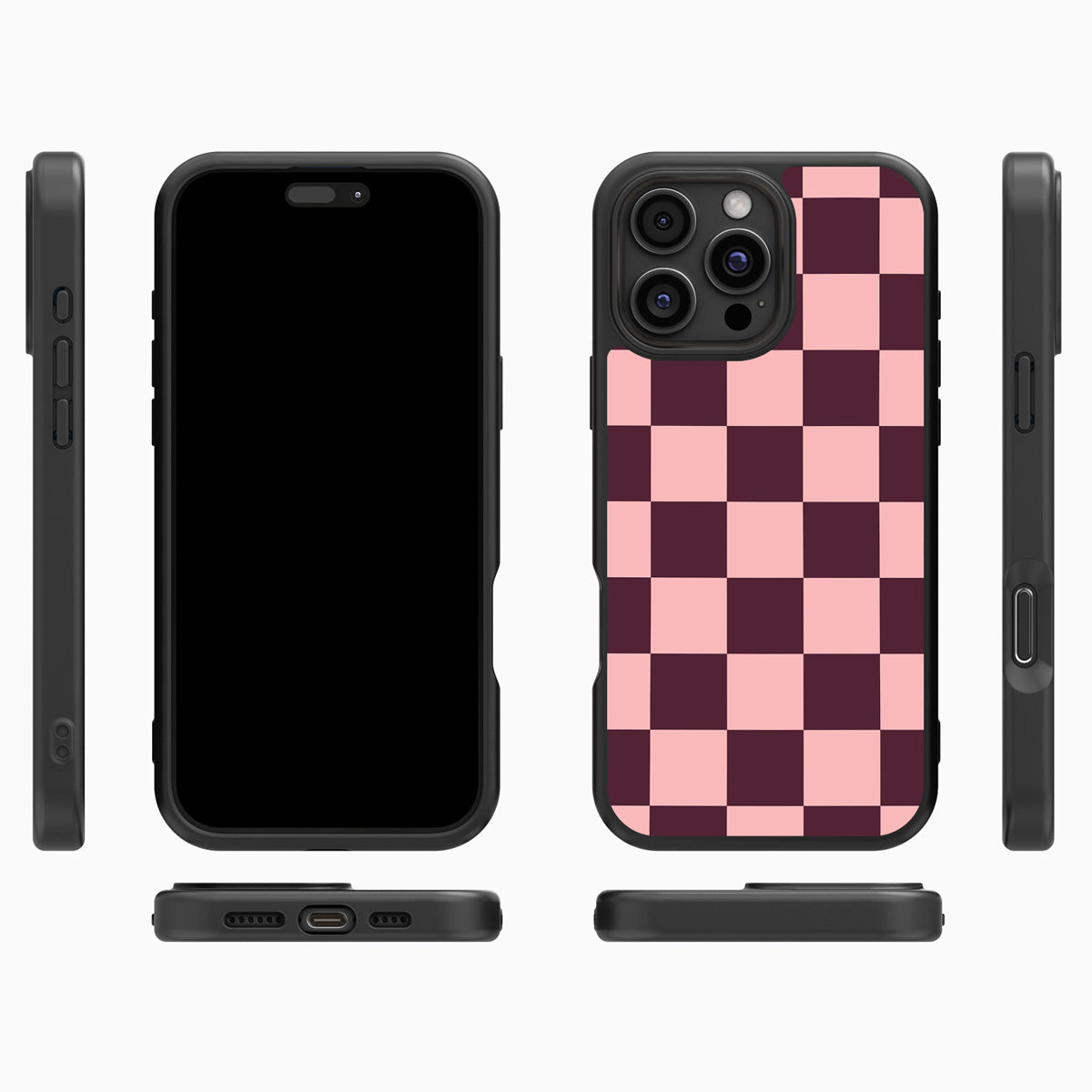 Claret Tile iPhone 16 Pro Max case cover – multi-angle view