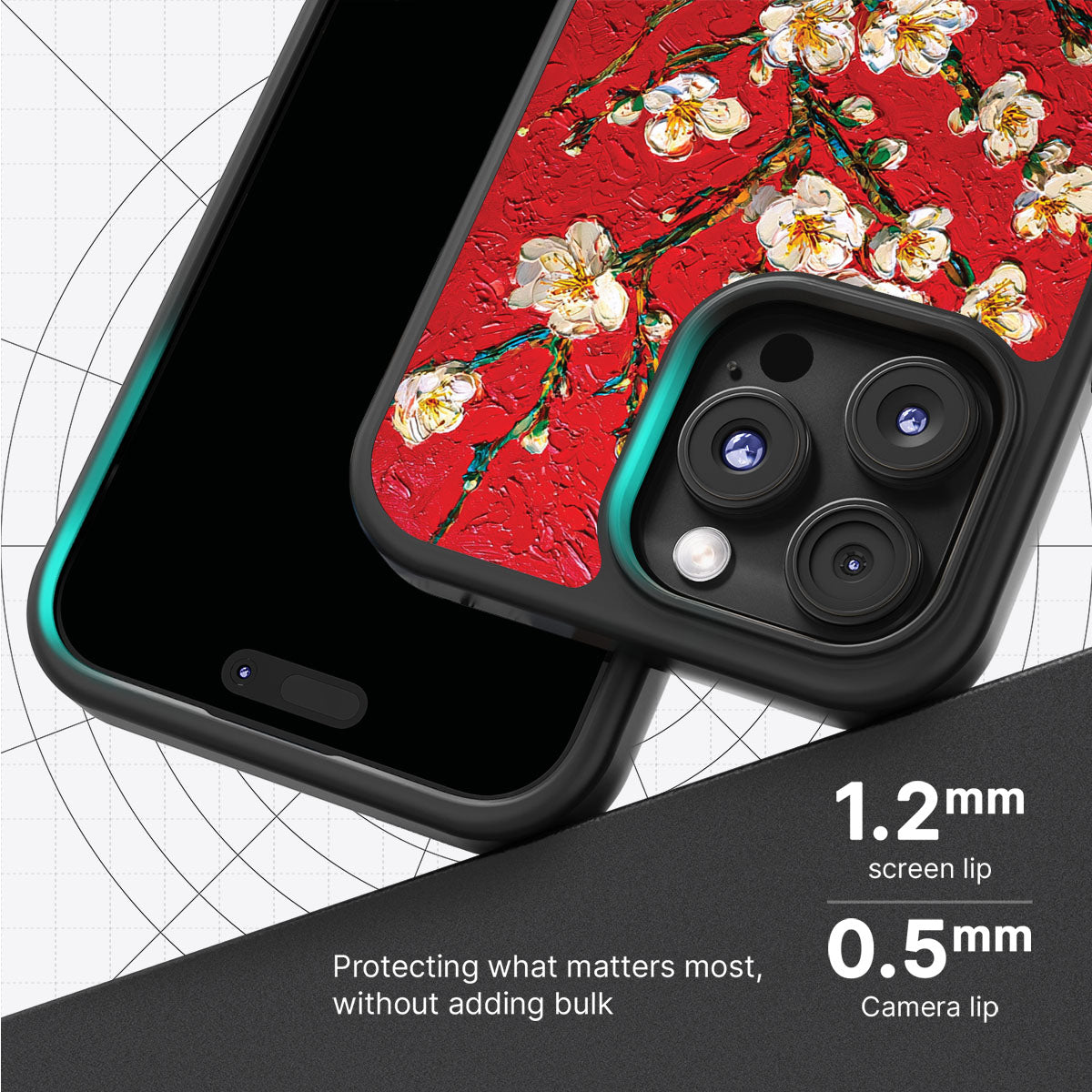 Crimson Blossom slim iPhone 16 Pro Max phone case