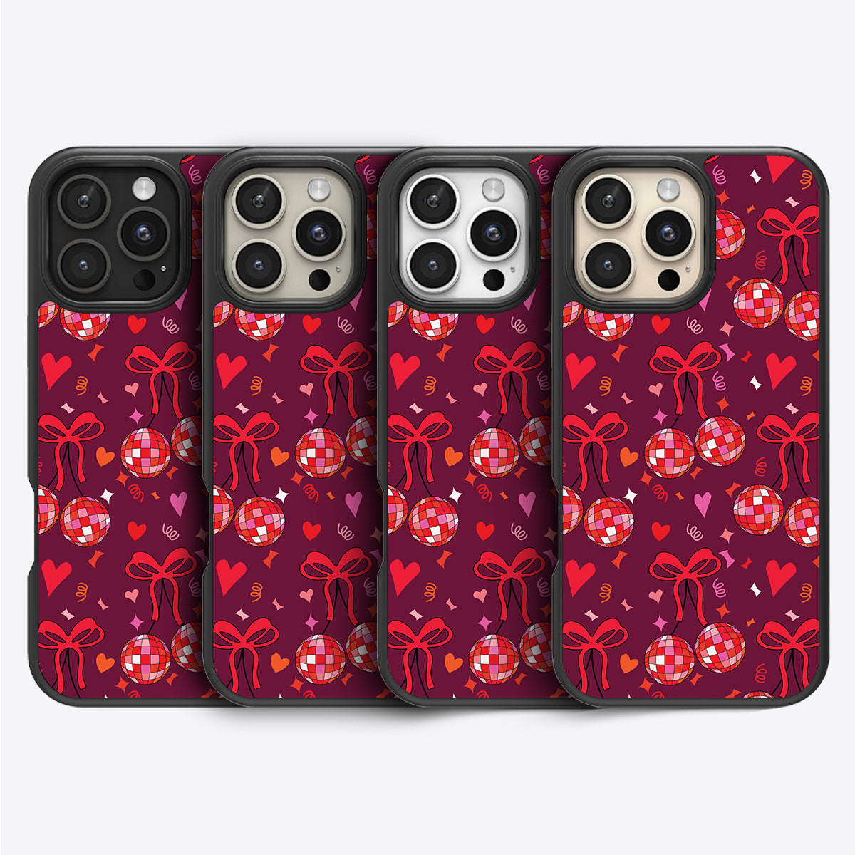 Disco Cherries - iPhone 16 Pro Max Case #case type_core (magsafe), #case type_core (non magsafe)