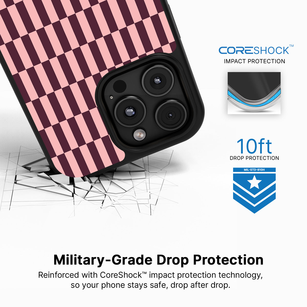 Garnet Stack iPhone 16 Pro Max case with drop protection