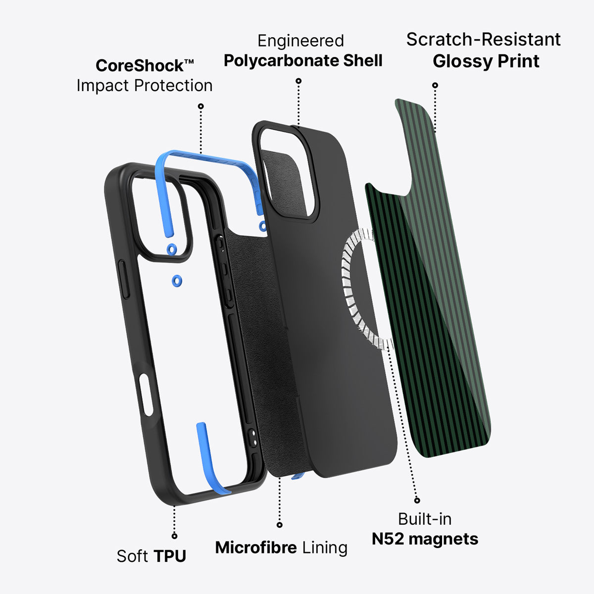 Green Stripe iPhone 16 Pro Max Case – Jungle Rule | MagSafe