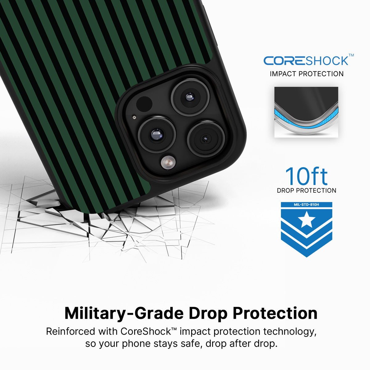 Green Stripe iPhone 16 Pro Max Case – Jungle Rule | MagSafe