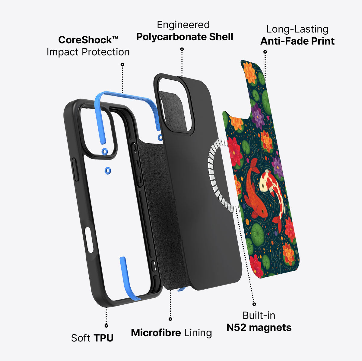 Koi Fish - iPhone 16 Pro Max Case #case type_core (magsafe)
