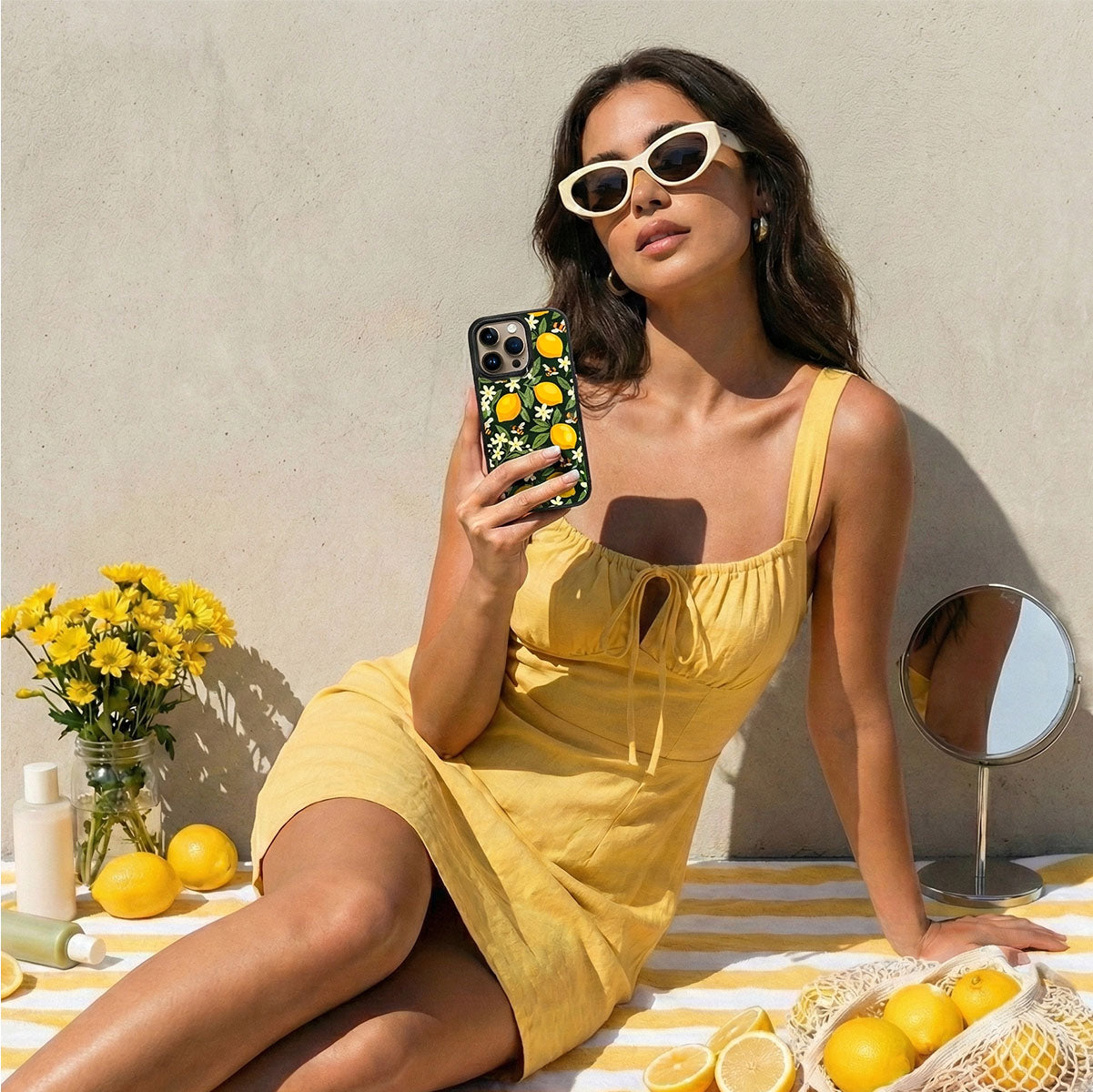 Lemon and Bees - iPhone 15 Case