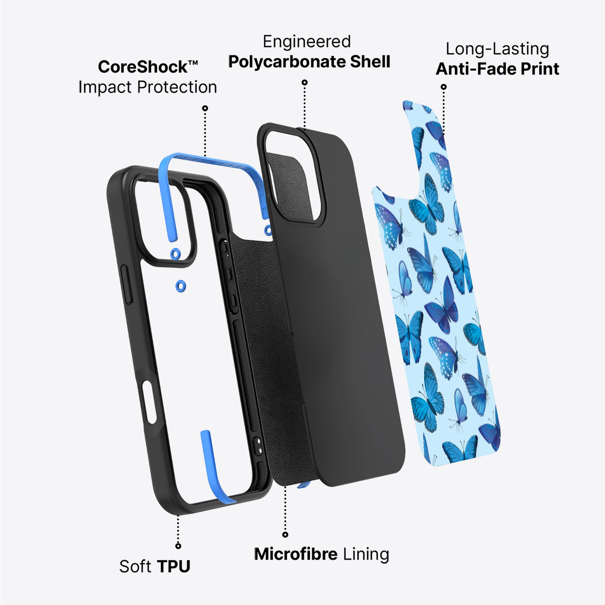 Magic Butterflies - iPhone 16 Pro Max Case #case type_core (non magsafe)