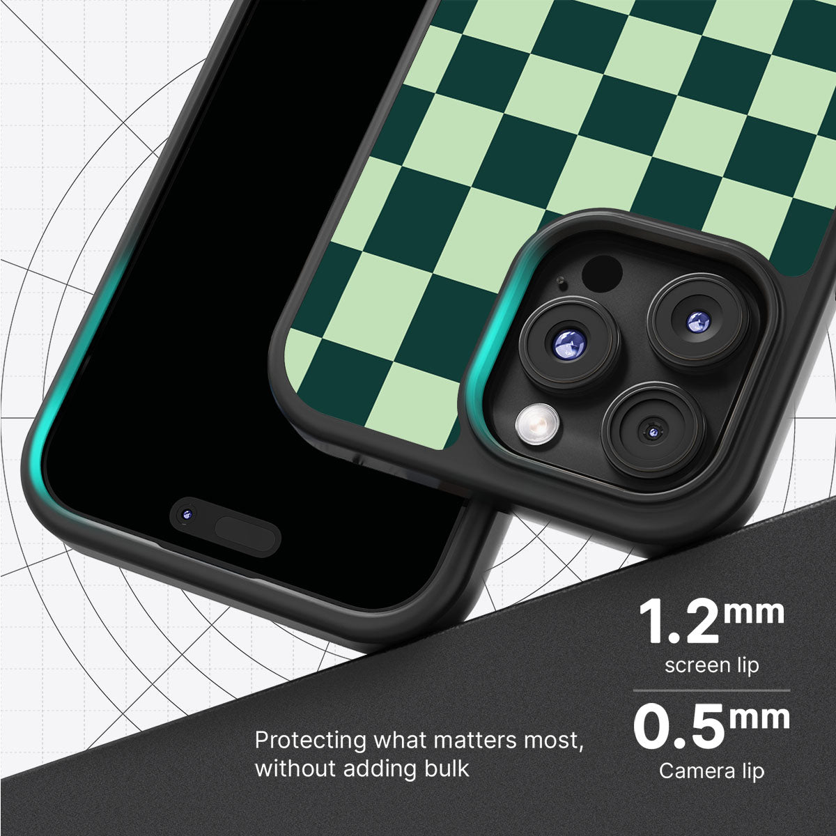 Mint Matrix slim iPhone 16 Pro Max phone case