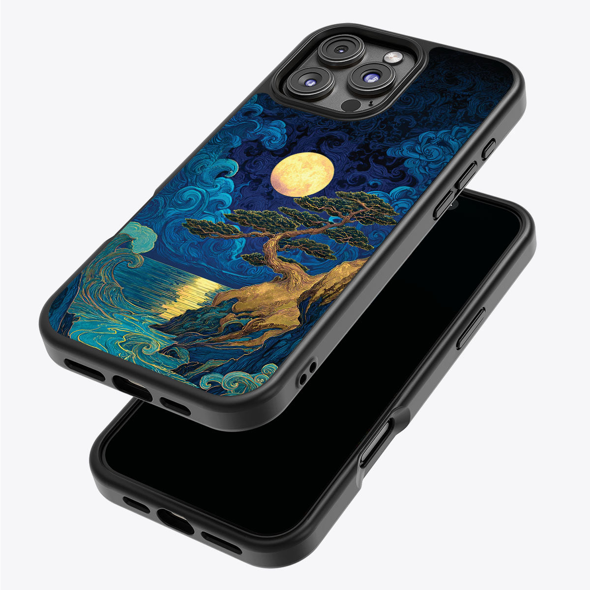 Moonlit Tide iPhone 16 Pro Max case – back and side view