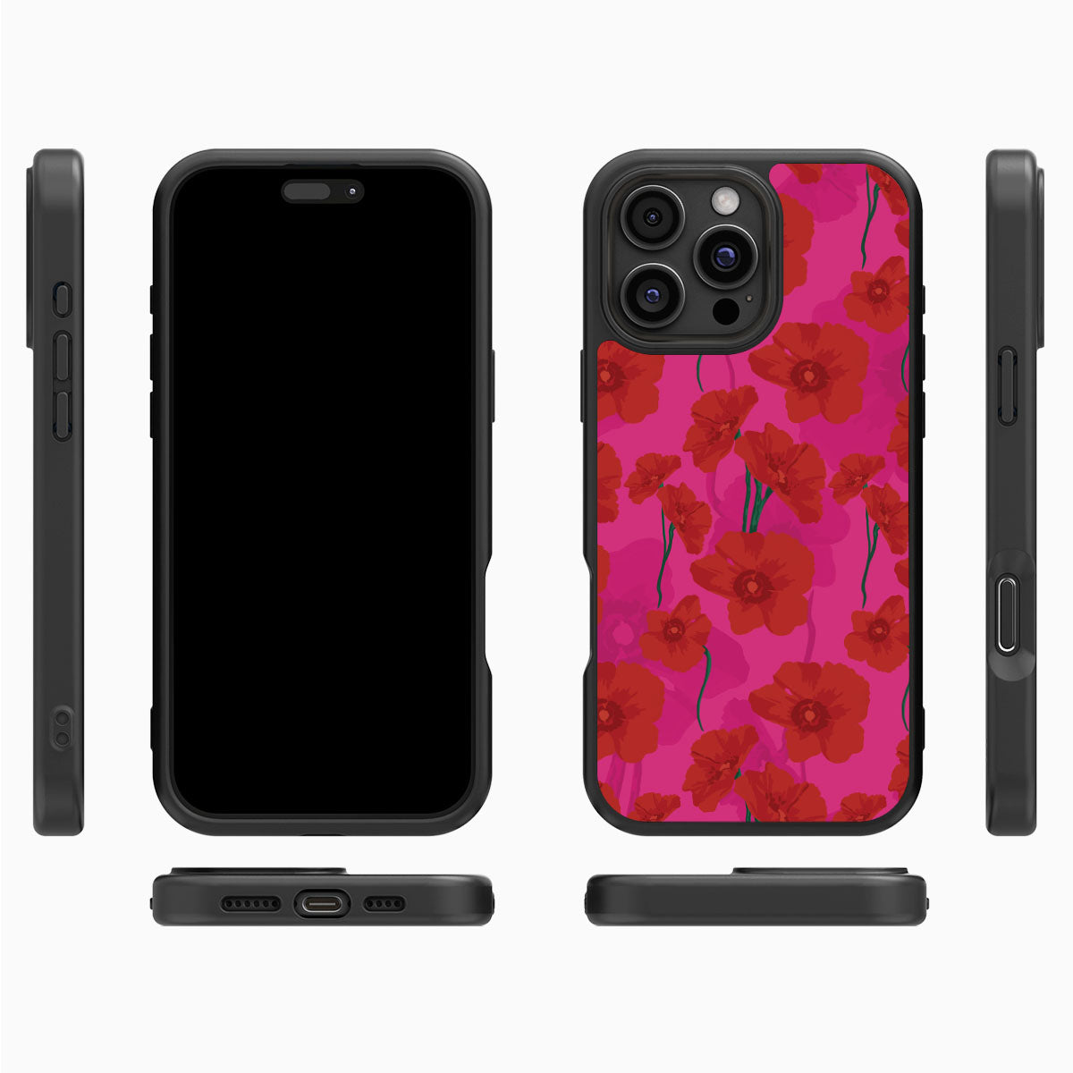 Pink Poppies - iPhone 16 Pro Max Case #case type_core (magsafe), #case type_core (non magsafe)