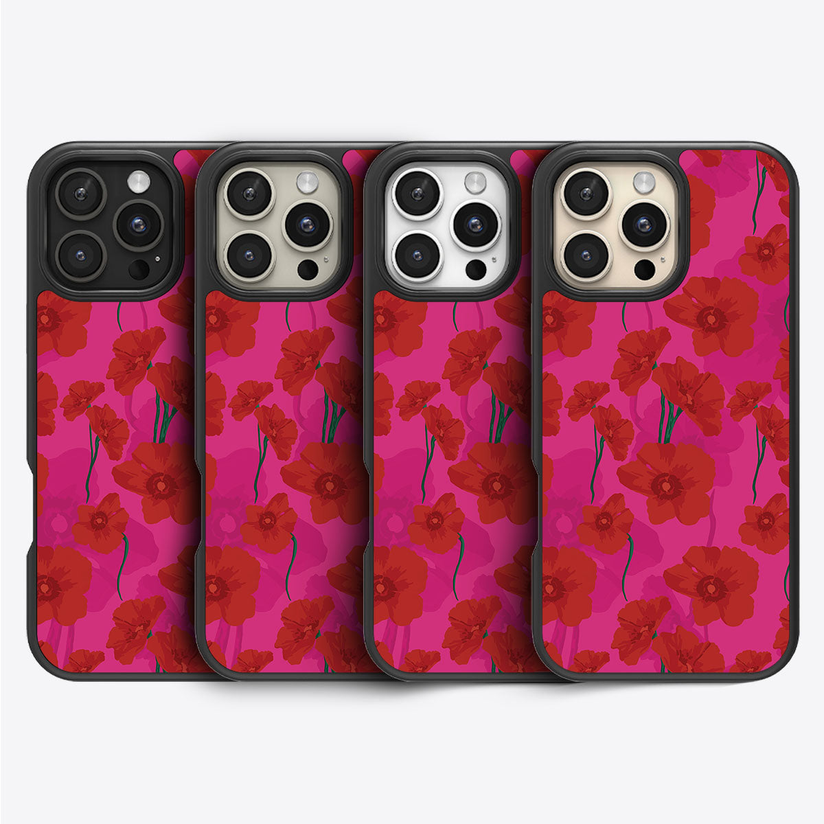 Pink Poppies - iPhone 16 Pro Max Case #case type_core (magsafe), #case type_core (non magsafe)